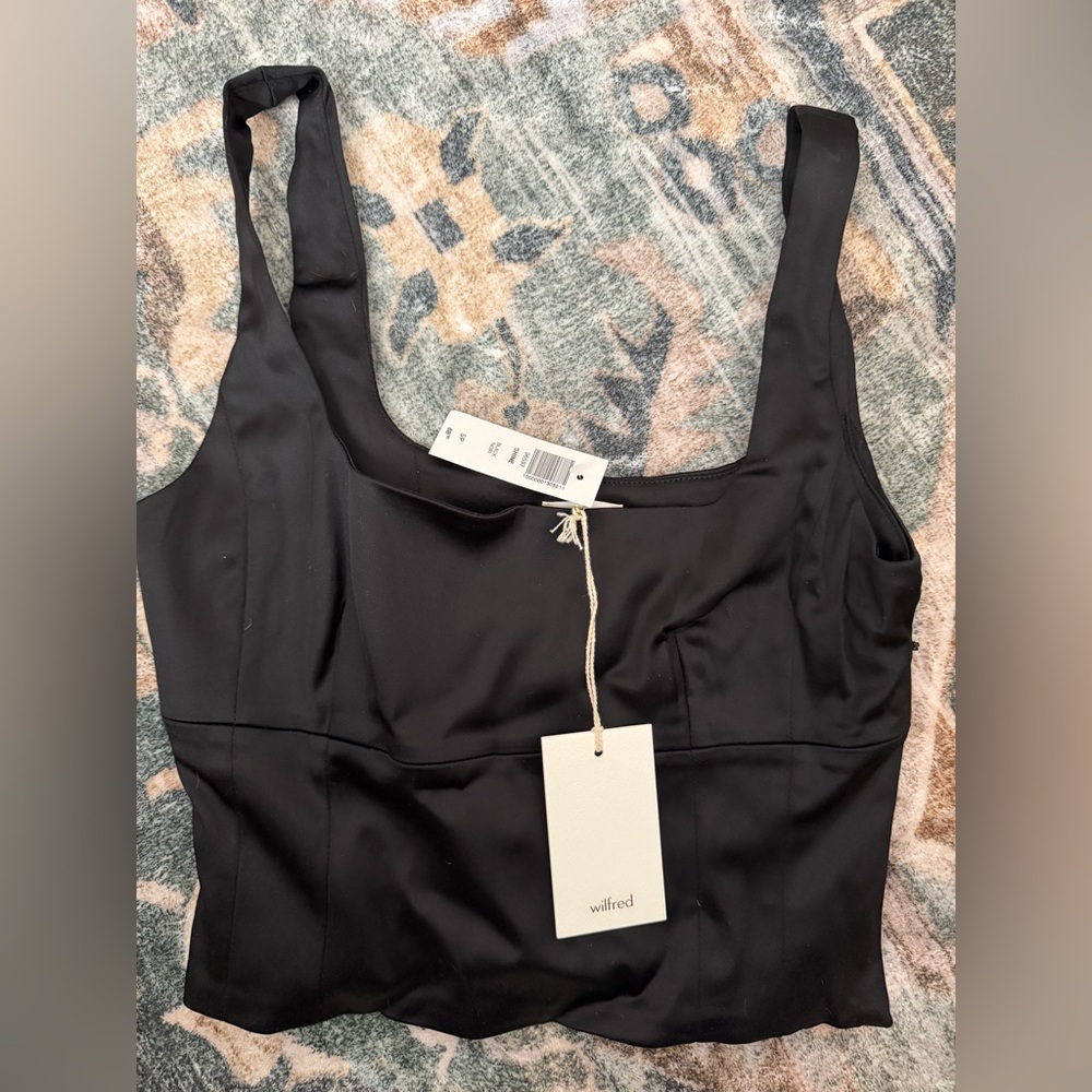 Wilfred Black Satin crop top